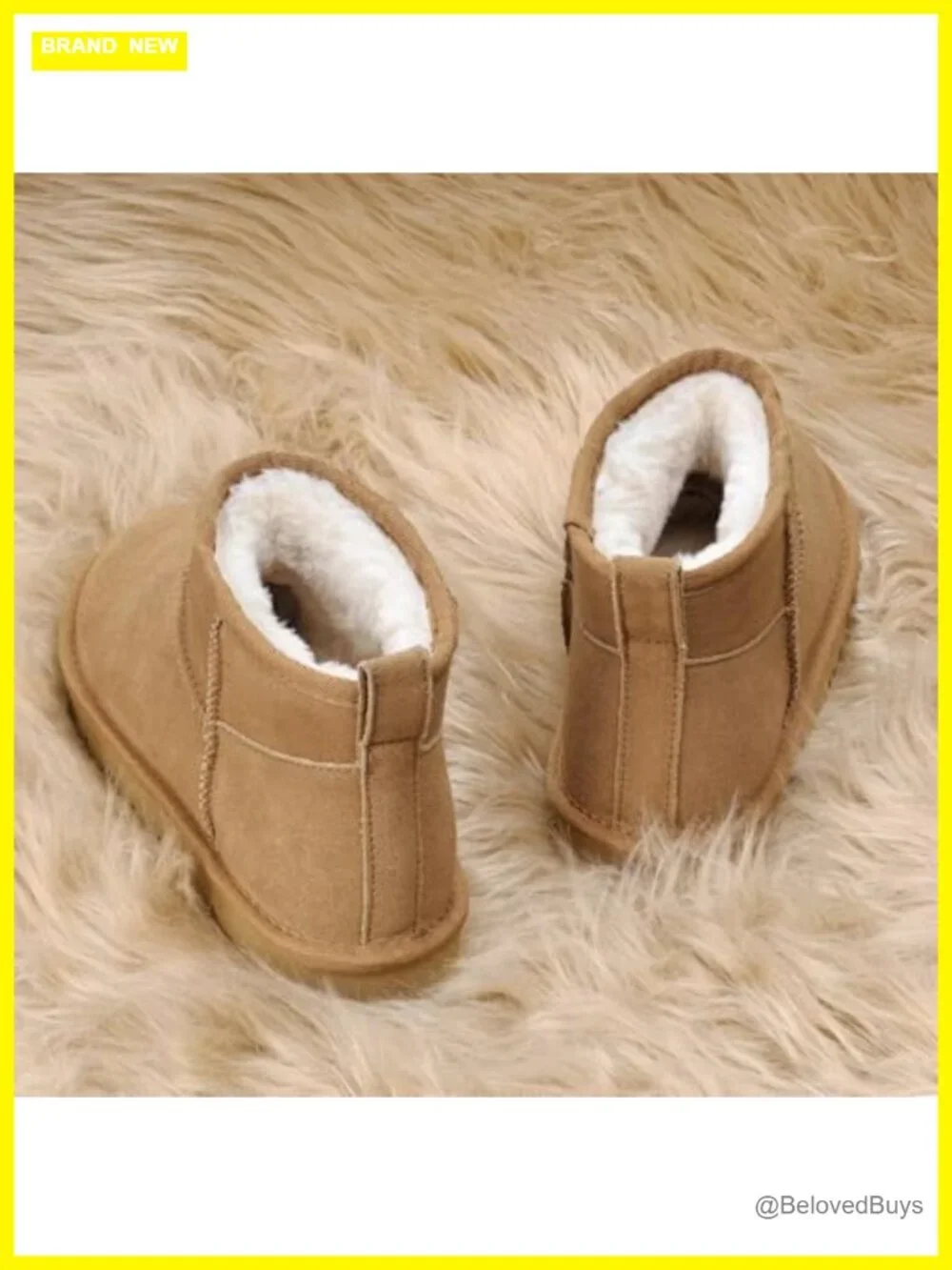 Genuine Suede Ankle Snow Boots with Cozy Fur Lining